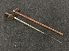 An 1897 pattern infantry officer's dress sword in leather scabbard