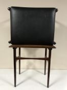 Two Danish teak dressing table stools,