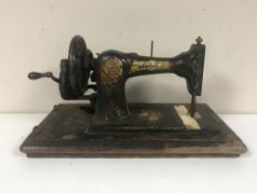 A vintage Jones hand sewing machine