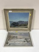Four T E Spence oils on boards - coastal scenes etc (3 framed)
