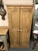 A reclaimed pine two door pantry cupboard CONDITION REPORT: 79cm wide,