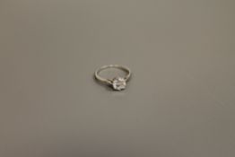 A platinum diamond solitaire ring,