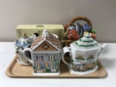 A tray containing a Ringtons tea time teapot with certificate together with four further Ringtons