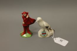 A Carlton crested china ornament - Winkie the Glad eye bird,