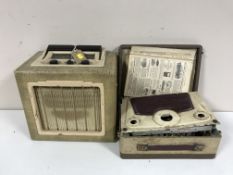 Two old valve portable radios - Every Ready and Vido with circuits