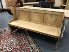 A reclaimed pine pew