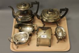 A silver plated Walker & Hall four-piece tea service,