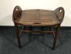 A mahogany butler's tray on stand