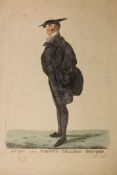 An early nineteenth century hand coloured etching - A View from Trinity College Oxford,