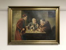 Four framed continental school oils on canvas