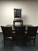 A Whalen Braxton extending dining table and six high back chairs