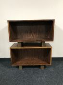 A pair of rosewood effect low cupboards