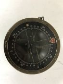 A brass Type P10 ship's compass