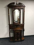 A Victorian style mahogany hall stand
