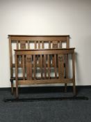 Set of oak Arts & Crafts rail bed ends