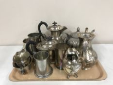 A tray of 20th century plated tea services,