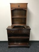 Two sets of reproduction inlaid mahogany bookshelves