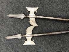 A pair of medieval style halberds (2)