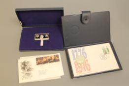 A silver proof ingot, The Queen's Visit to the United States, 1976,