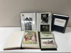 Four albums containing nostalgia postcards