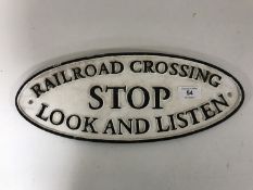 A cast iron stop sign
