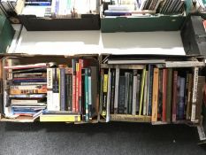 Four boxes of books relating to travel, nature,