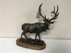 A cast iron stag figure