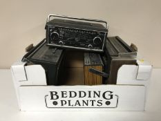 Two boxes of vintage transistor radios - Philips, Hacker,