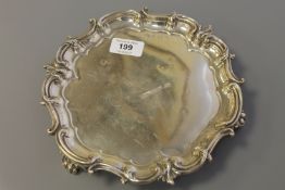 A sterling silver card tray, Elkington & Co, Birmingham,