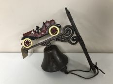 A cast iron veteran car bell
