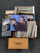 Two boxes of records - The Who, Beatles etc, two cases of vinyl,
