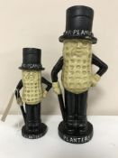Two cast iron Mr Peanuts money banks