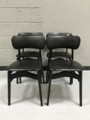 A set of four 1970's dining chairs