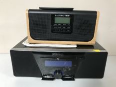 A Roberts cd-dab sound system with remote together with a Roberts DAB radio