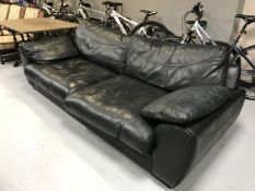 A black leather Barker & Stonehouse settee