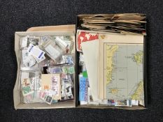 A tray of loose stamps,