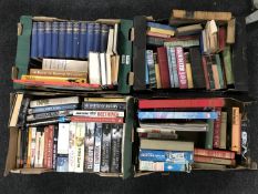 Four boxes of hard back books, war,