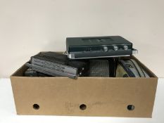 Two boxes of vintage transistor radios - Hacker, Cossor,