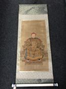 Two boxed Chinese scrolls depicting Emperors CONDITION REPORT: These are modern,