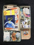 A tray of assorted tea cards,