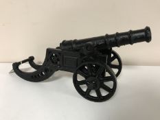 A cast iron cannon
