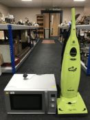 A Panasonic invertor microwave together with a Hoover upright vac