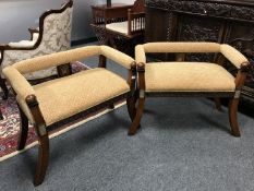 A pair of 19th century oak window seats