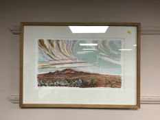 Mandy Martin : An Australian skyline, lithograpic print, limited edition, signed, framed.