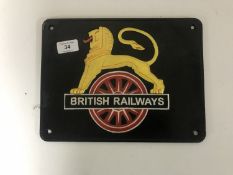 A cast iron British Railways Lion plaque