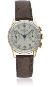 A GENTLEMAN'S 18K SOLID ROSE GOLD BREITLING PREMIER CHRONOGRAPH WRIST WATCH CIRCA 1940s, REF. 789 D: