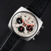 A RARE GENTLEMAN'S STAINLESS STEEL BREITLING TOP TIME CHRONOGRAPH WRIST WATCH CIRCA 1969, REF. 814