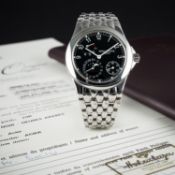 A FINE GENTLEMAN'S STAINLESS STEEL PATEK PHILIPPE MOONPHASE CALENDAR BRACELET WATCH DATED 2005, REF.