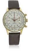 A GENTLEMAN'S GOLD PLATED BREITLING CHRONOMAT CHRONOGRAPH WRIST WATCH CIRCA 1950s, REF. 808 D: