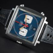 A VERY RARE GENTLEMAN'S STAINLESS STEEL HEUER MONACO 